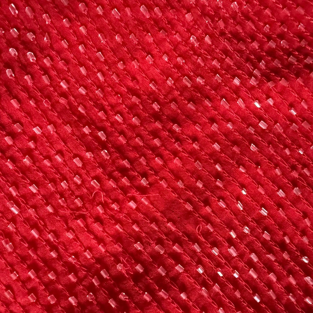 STENAY | Red Silk Beaded Open Back Gown Sz 4 - Picture 10 of 13